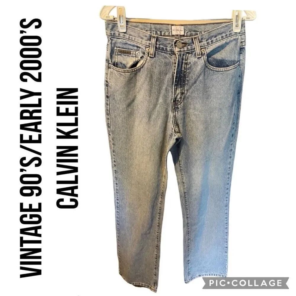 Calvin Klein Women's Blue Vintage Boot Cut Sandblast Denim Jeans Size 6x32
